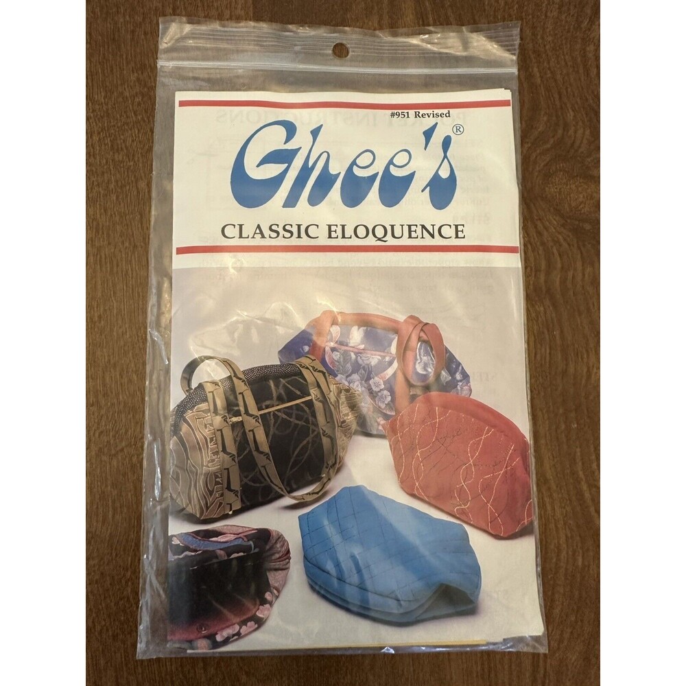 Ghees Pattern 951 Revised 3 Sizes Classic Eloquence Handbag Sewing Vintage 1992